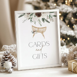 Vinter elegant barnkammare kort och presentaffisch poster