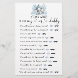 Vinter elephant Boy Shower "Gissa vem" Game