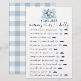 Vinter elephant Boy Shower "Gissa vem" Game