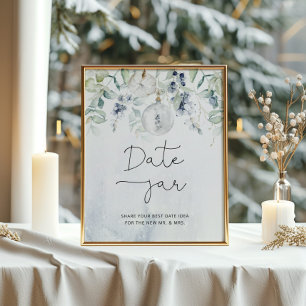 Vinter Eukalyptus Datum burk bröllopsspel Poster