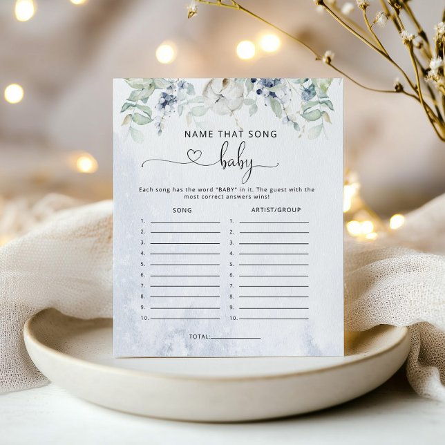 Vinter eukalyptus Gissa låten baby shower spel (Skapare uppladdad)