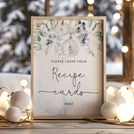 Vinter eukalyptus lämna ditt receptkort här poster