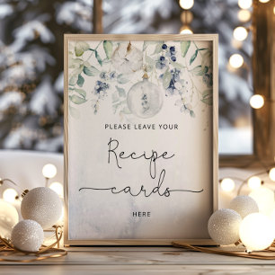 Vinter eukalyptus lämna ditt receptkort här poster