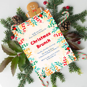 Vinter Eukalyptus Poinsettia Julbrunch Inbjudningar