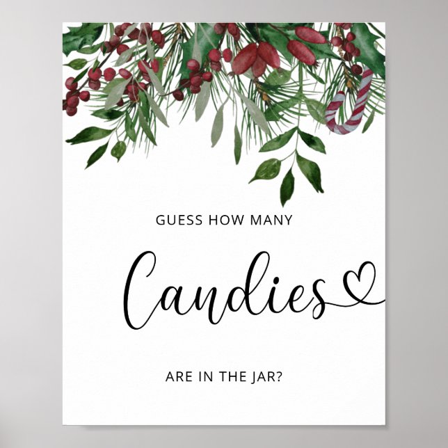 Vinter evergreen Gissa hur många cander... Poster (Framsidan)