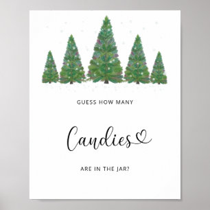 Vinter evergreen Gissa hur många cander... Poster