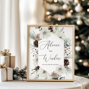 Vinter evergreen råd och önskningar för Nygifta Poster