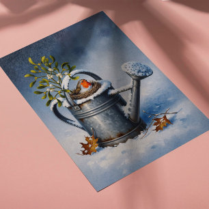 Vinter-fågelkapsel Poster för Decoupage Pappert