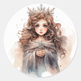 Vinter Fairy jul Stickers Runt Klistermärke