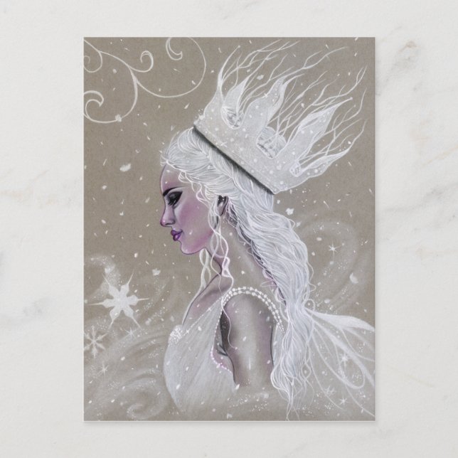 Vinter Fairy Queen vykort (Framsida)