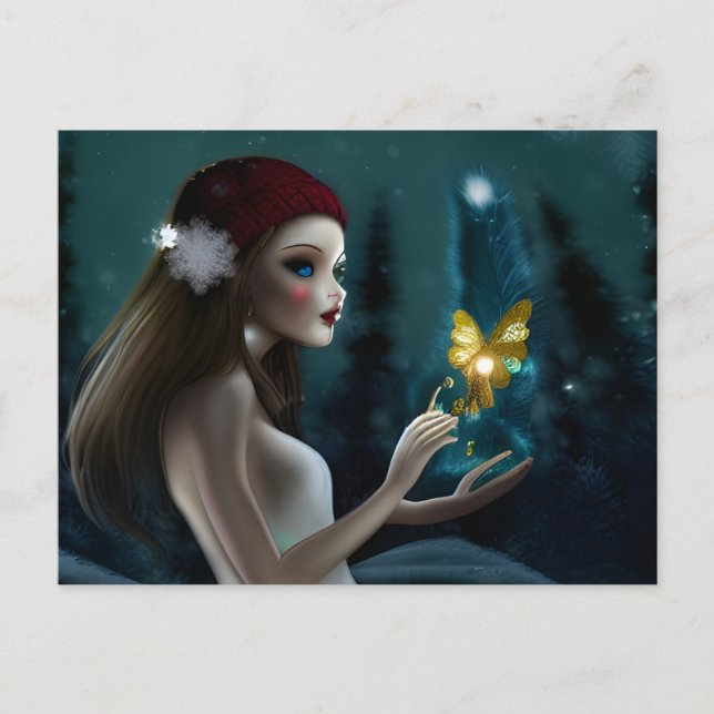 Vinter Fairy-vykort Vykort (Framsida)