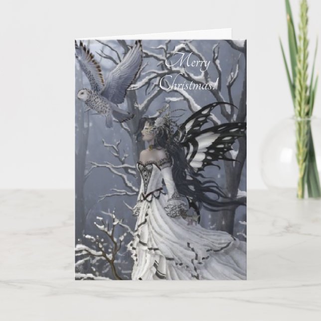 vinter-fjäril-älva helgkort (Framsida)