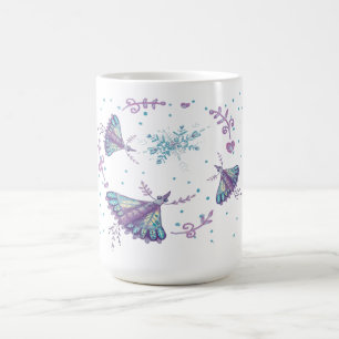 vinter fjäril kaffemugg