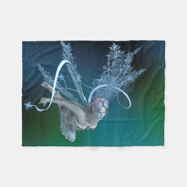 Vinter Flicka Fleecefilt (Framsidan (Horisontell))