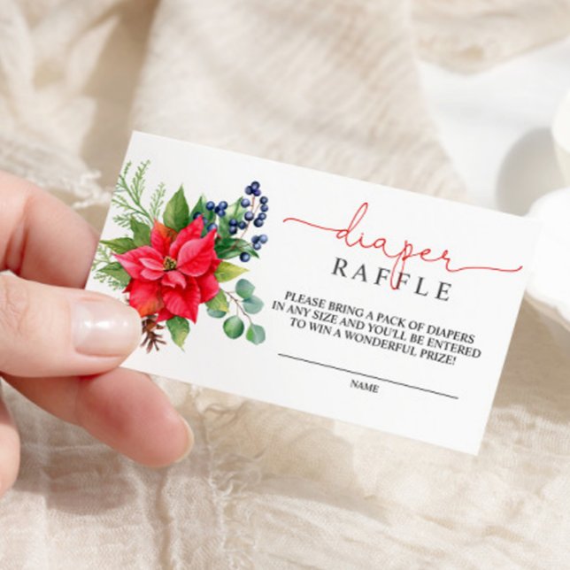 Vinter Flowers Baby Shower Diaper Raffle Tilläggskort (Skapare uppladdad)