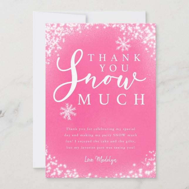 Vinter Födelsedagsfest Tjej Tack Snö Så Mycket (Framsida)