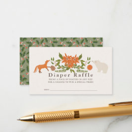 Vinter Foliage Baby Shower Diaper Raffle Biljett Tilläggskort