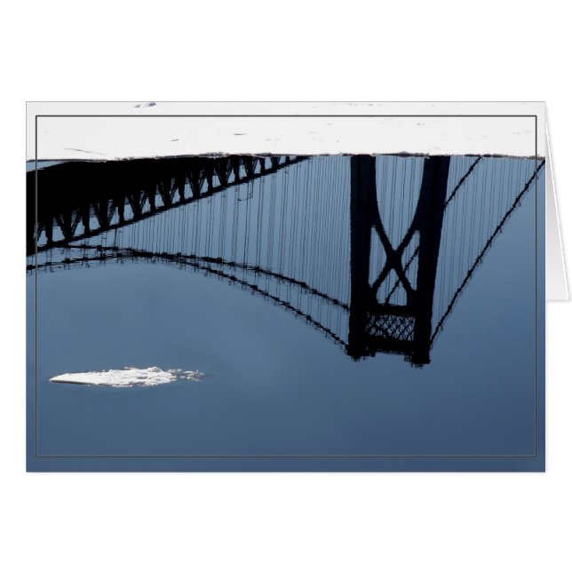 Vinter för bryggreflektion hälsningskort (Framsidan Horizontal)