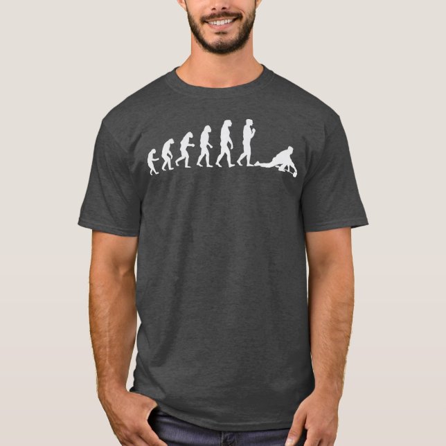 Vinter för Curling Evolution Cute Curler Player T Shirt (Framsida)