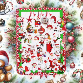 Vinter för färgglad Santa Ho Ho Ho-julen Inslag Bebisfilt