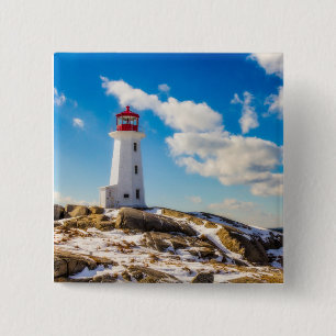 Vinter för fyr i Peggy'Ss Cove, Nova Scotia Knapp