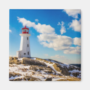 Vinter för fyr i Peggy'Ss Cove, Nova Scotia Magnet