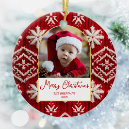 Vinter för julfamiljens fotosättare, Elegant Julgransprydnad Keramik
