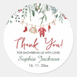 Vinter för jultomten, babyskal Barnkläder Runt Klistermärke