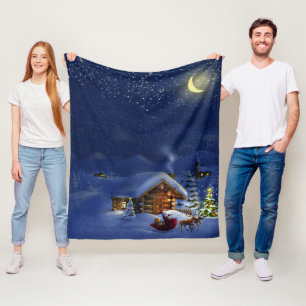 Vinter för Jultomten-logg Fleecefilt