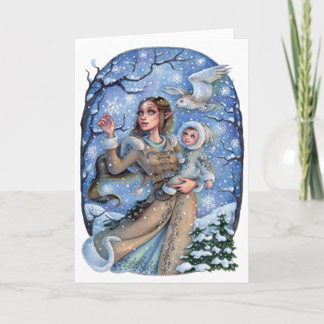 Vinter för småunderverk, Elven Foleting Card Kort (Framsida)