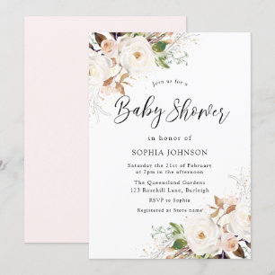 Vinter Forest Baby Shower Inbjudningar