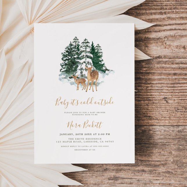 Vinter Forest Baby Shower Inbjudningar (Skapare uppladdad)