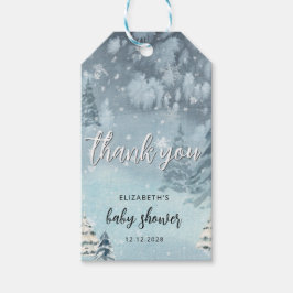 Vinter Forest Baby Shower Presentetikett