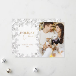 Vinter fotokort för Guld-Helgdag Julkort