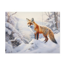 Vinter Fox i Skogen