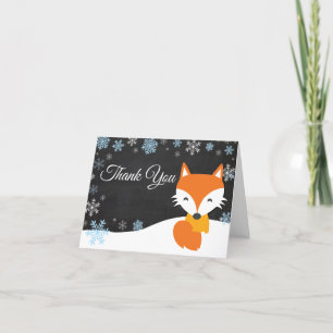 Vinter Fox Snowflake Blue - tackkort
