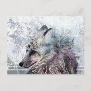 Vinter Fox Spirit Animal Vykort