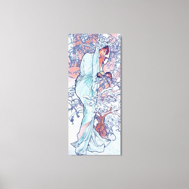Vinter (fyra säsonger), Alphonse Mucha-Kanvastryck Canvastryck (Framsida)