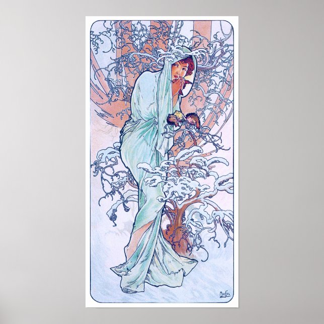 Vinter (fyra säsonger), Alphonse Mucha Poster (Framsidan)