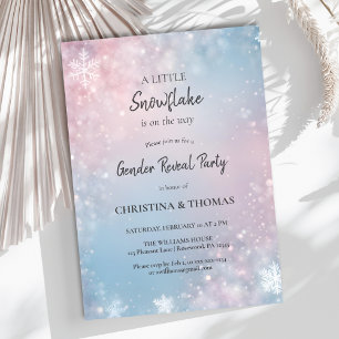 Vinter Gender Reveal Party Inbjudningar