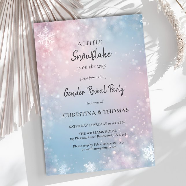 Vinter Gender Reveal Party Inbjudningar (Skapare uppladdad)