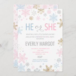 Vinter-Gender - Visa inbjudan till babyskor