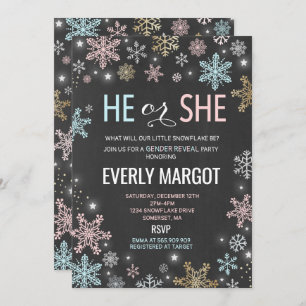 Vinter-Gender - Visa inbjudan till babyskor