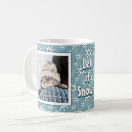 Vinter Geometriska Snöflingor Personlig Foto Kaffemugg