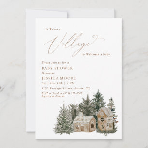 Vinter Gingerbread By Winter Baby Shower Inbjudningar