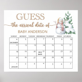 Vinter Gissa förfallodatum kalender Poster