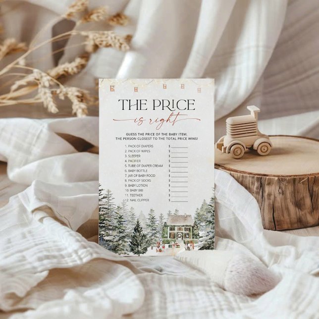 Vinter Gissa Rätt Pris Baby Shower Spelkort (Skapare uppladdad)