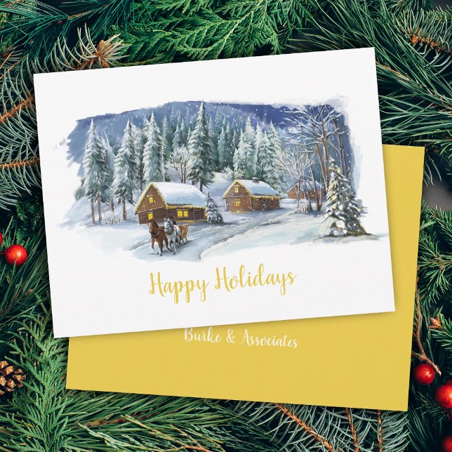 Vinter-Glad helg-julkort Julkort (Winter Happy Holidays Business Christmas Card)