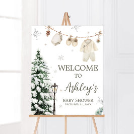 Vinter Glada lilla bebiskläder Välkommen Poster