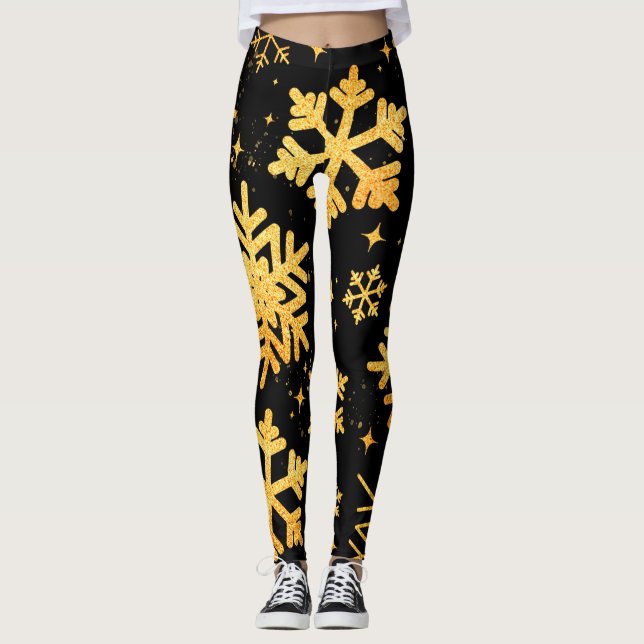 Vinter Granatglöd Lyxiga Leggings (Framsida)